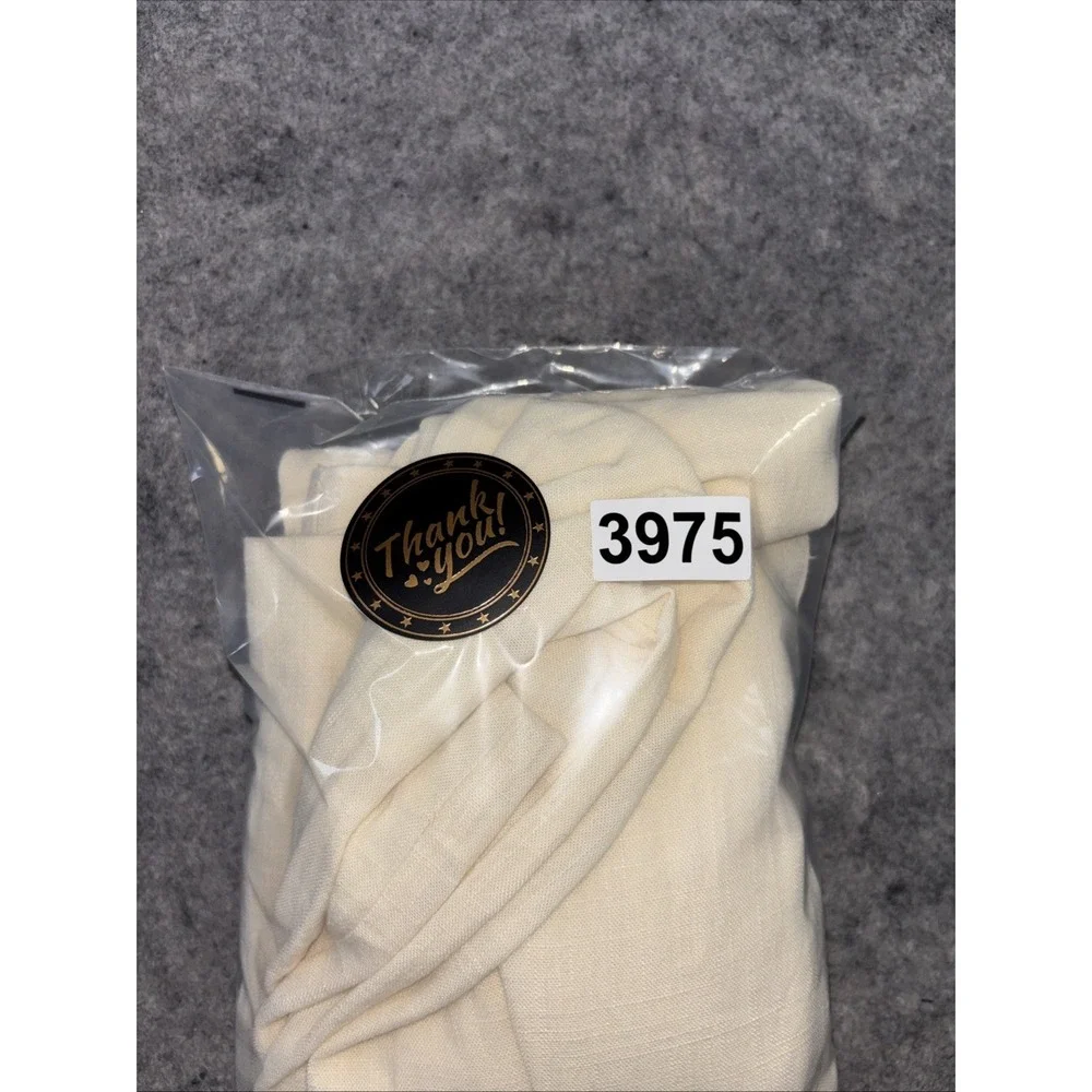 H&M Linen Jumpsuit Women's Medium Pale Yellow Resortwear Wide Leg‎ Minimalist